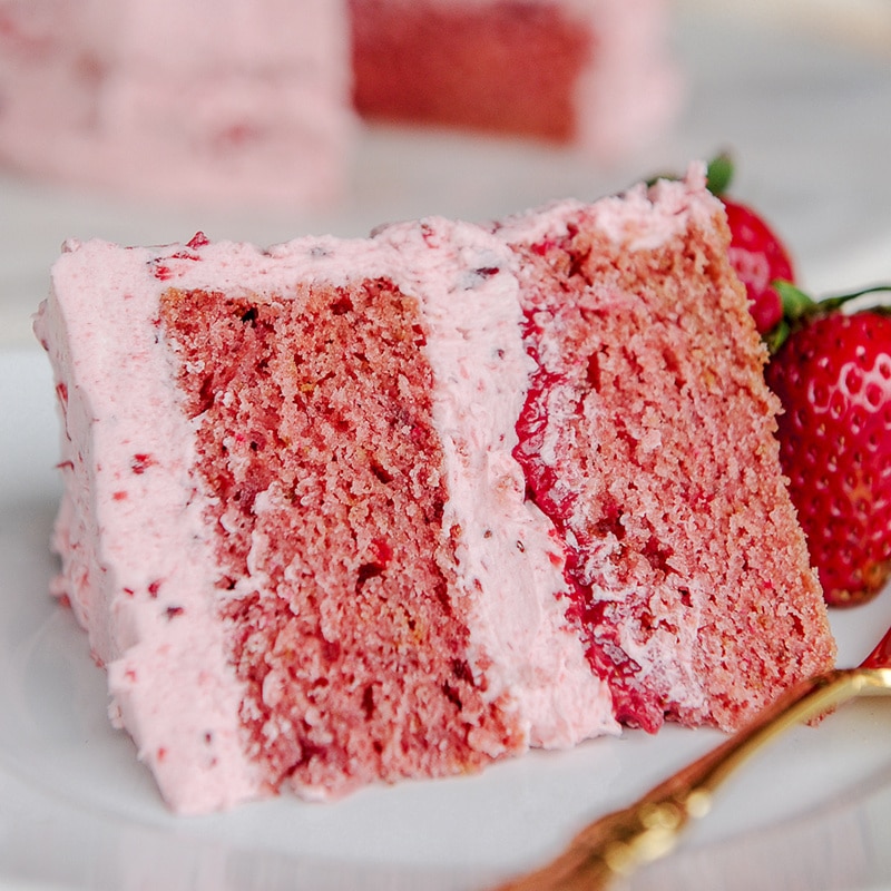 Strawberry Cool Cake Piece